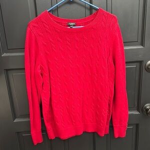 Talbots Red Crew Neck Sweater Knit